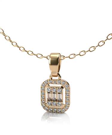 Подвеска из желтого золота с бриллиантами ДН-п43-31бр/ж