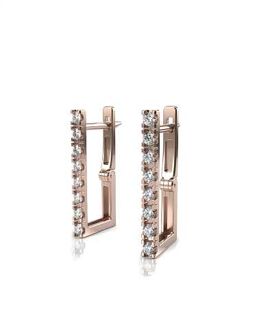 Серьги из красного золота с бриллиантами HP-с105-16бр/к