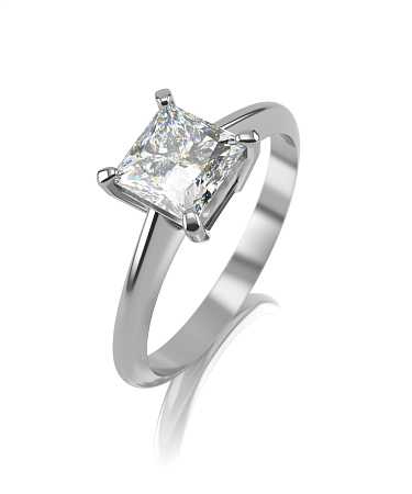 Помолвочное кольцо из белого золота с муассанитом МТ-к3/б