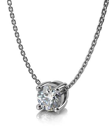 Колье из белого золота с бриллиантом ДН-п70-1бр/б