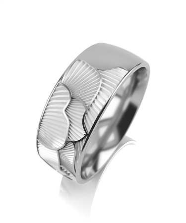 Кольцо из серебра с белой керамикой  KI-к11кб/с