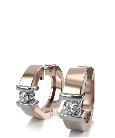 Серьги из комбинированного золота с бриллиантами С861бр/бк