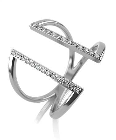 Кольцо из белого золота с бриллиантами ШД-к44-26бр/б