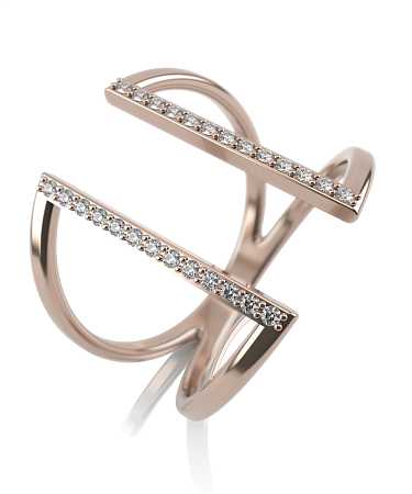 Кольцо из красного золота с бриллиантами ШД-к44-26бр/к