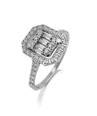 Кольцо из белого золота с бриллиантами ШД-к45-41бр/б