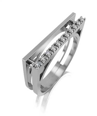 Кольцо из белого золота с бриллиантами HP-к107-11бр/б