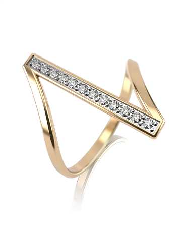 Кольцо из комбинированного золота с бриллиантами ШД-к43-12бр/бж