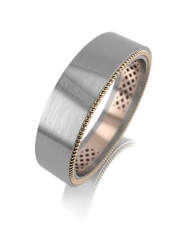 Обручальное кольцо из комбинированного золота  JK-к28м/кб