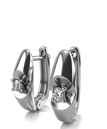 Серьги из белого золота с бриллиантами СК-50/б