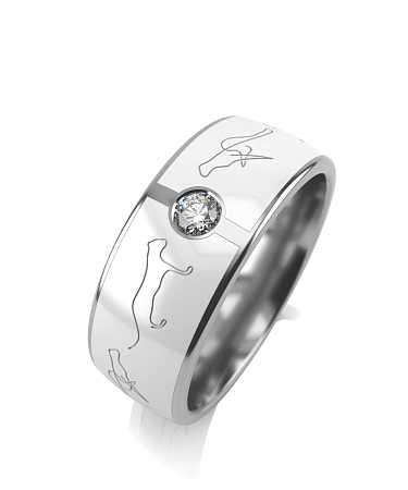 Кольцо из серебра с белой керамикой и фианитом SF-к39/с