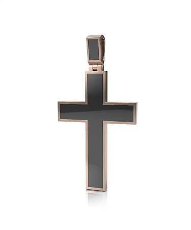 Крест из красного золота с керамикой ПН-кр108/к