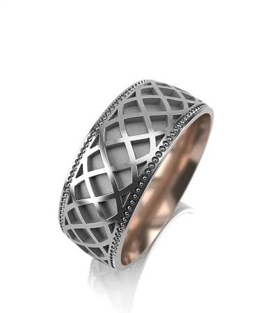 Обручальное кольцо из комбинированного золота JK-к8/бк