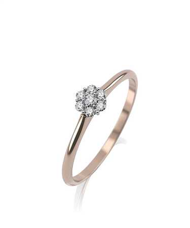 Помолвочное кольцо из красного золота с бриллиантами SL-к3/бк