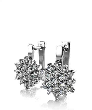 Серьги из белого золота с бриллиантами С794бр/б