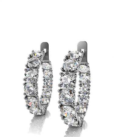 Серьги из белого золота с муассанитами МТ-с20б/б