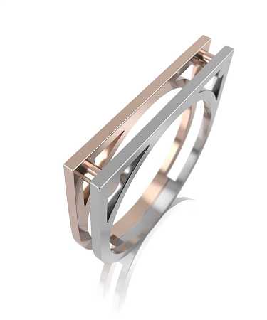 Кольцо из комбинированного золота HP-к109/бк