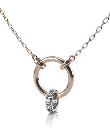 Колье из комбинированного золота с бриллиантами ДН-п63-10бр/бк