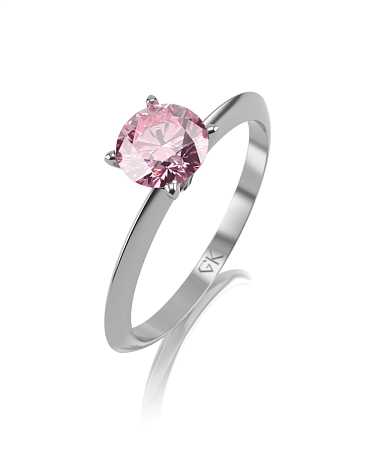 Кольцо из белого золота с выращенным бриллиантом МК-1-1рвбр/б