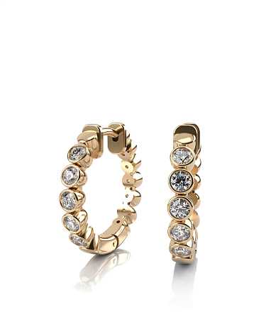 Серьги из желтого золота с бриллиантами ШД-с41-20бр/ж