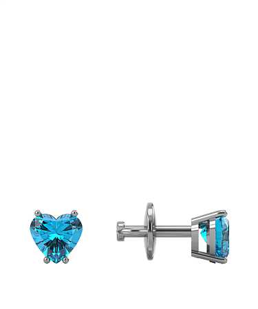 Серьги-пусеты из белого золота с выращенными бриллиантами МК-с1-2гвбр/б