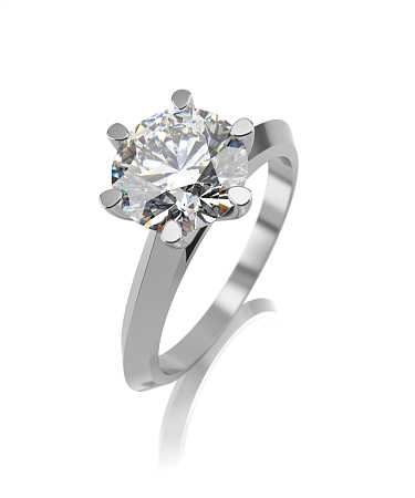 Помолвочное кольцо из белого золота с муассанитом МТ-к5/б