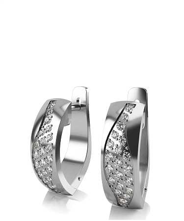 Серьги из белого золота с бриллиантами KI-с9-42бр/б