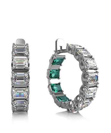 Серьги из серебра с фианитами 5е-с2физб/с