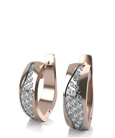 Серьги из красного золота с бриллиантами KI-с9-42бр/к