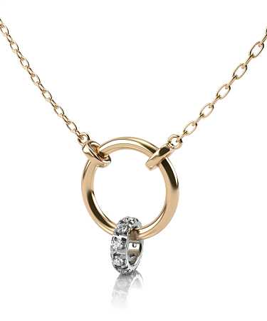 Колье из комбинированного золота с бриллиантами ДН-п63-10бр/бж