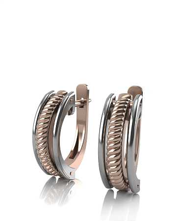 Серьги из комбинированного золота ДН-с39/бк