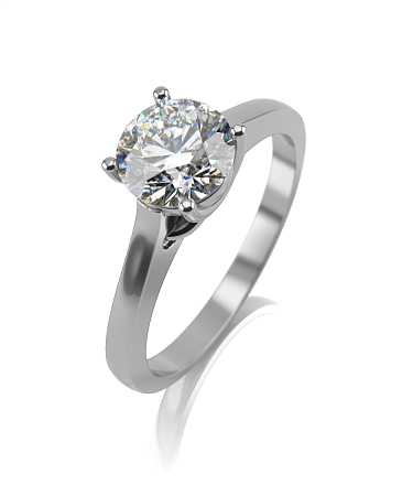 Помолвочное кольцо из белого золота с муассанитом МТ-к1/б