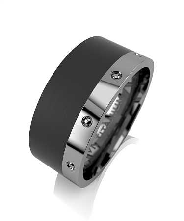 Кольцо из титана с карбоном ТМ-к11