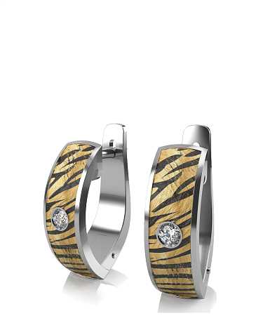 Серьги из серебра с керамикой и фианитами SF-с7/с