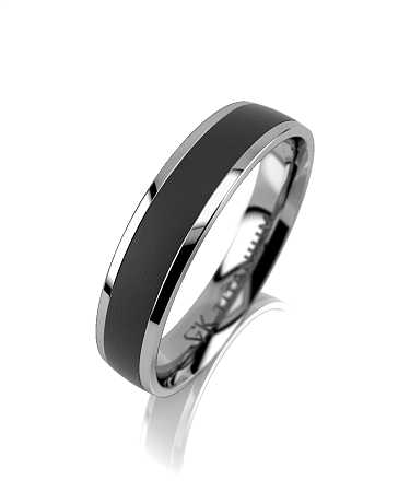 Кольцо из титана с карбоном ТМ-к1