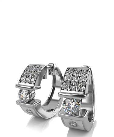 Серьги из серебра с керамикой и фианитами НЭ-с5кб/с