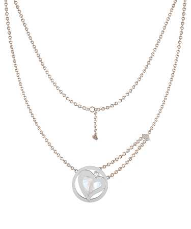 Колье из комбинированного золота с керамикой и бриллиантом HPL-п1кр-1бр/кб