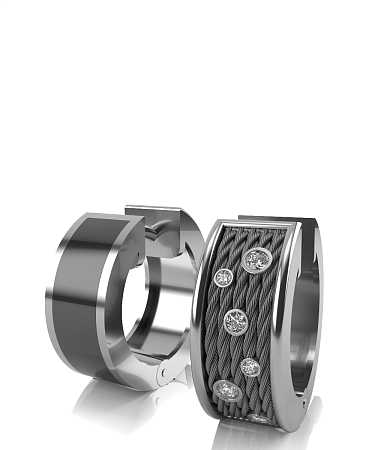 Серьги из серебра с керамикой и фианитами FJ-с17/с