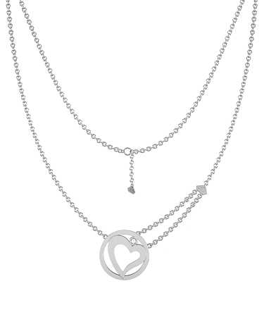 Колье из белого золота с бриллиантом HPL-п1-1бр/б