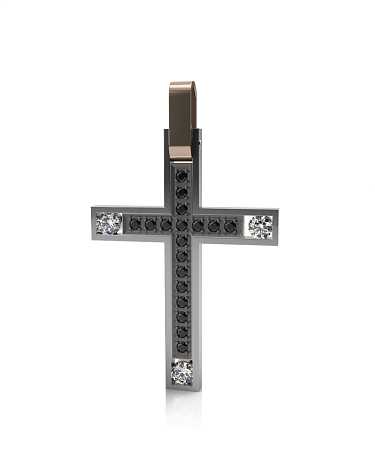 Крест из комбинированного золота  ТК-кр17-21чбр/кб