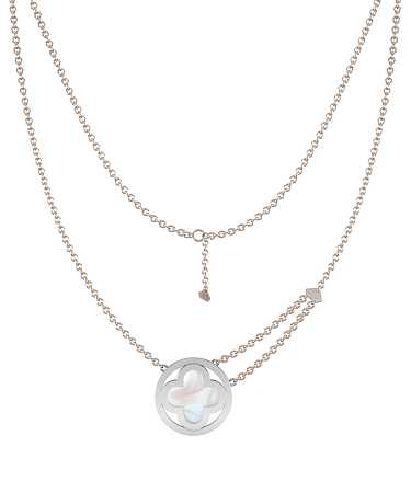 Колье из комбинированного золота с керамикой HPL-п2кр/кб