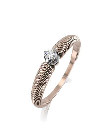 Помолвочное кольцо из красного золота с бриллиантом ШДл-к15/бк