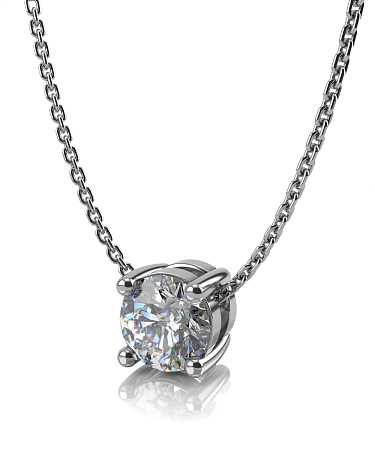 Подвеска из белого золота с бриллиантом ДН-п72-1бр/б