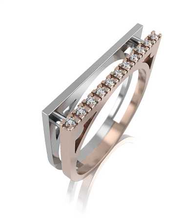 Кольцо из комбинированного золота с бриллиантами HP-к107-11бр/кб