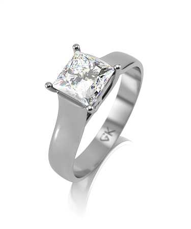 Помолвочное кольцо из белого золота с муассанитом МТ-к15/б