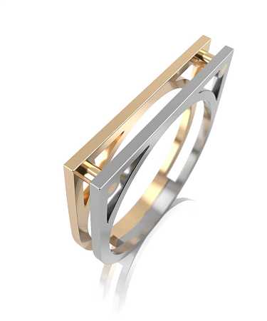 Кольцо из комбинированного золота HP-к109/бж