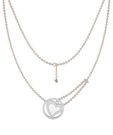 Колье из комбинированного золота с керамикой и бриллиантом HPL-п1кб-1бр/кб