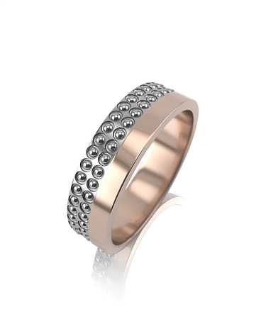 Обручальное кольцо из комбинированного золота  В-61/бк