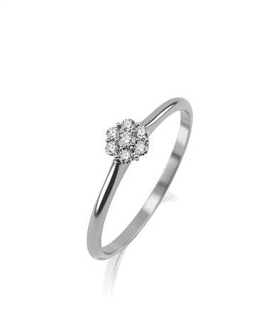Помолвочное кольцо из белого золота с бриллиантами SL-к3/б