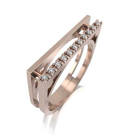 Кольцо из красного золота с бриллиантами HP-к107-11бр/к