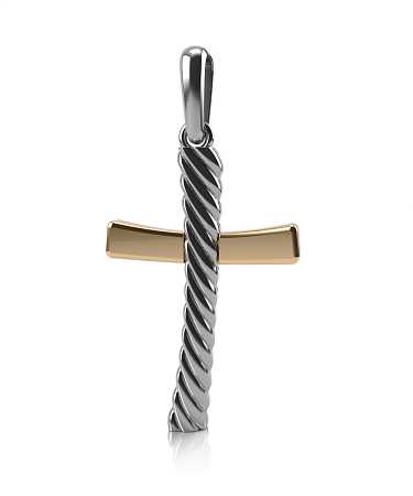 Крест из комбинированного золота  ТК-кр18/кб